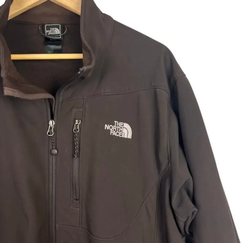 EUC The North Face TNF Apex Bionic Jacket Men XL Brown Full Zip Fleece Line Coat